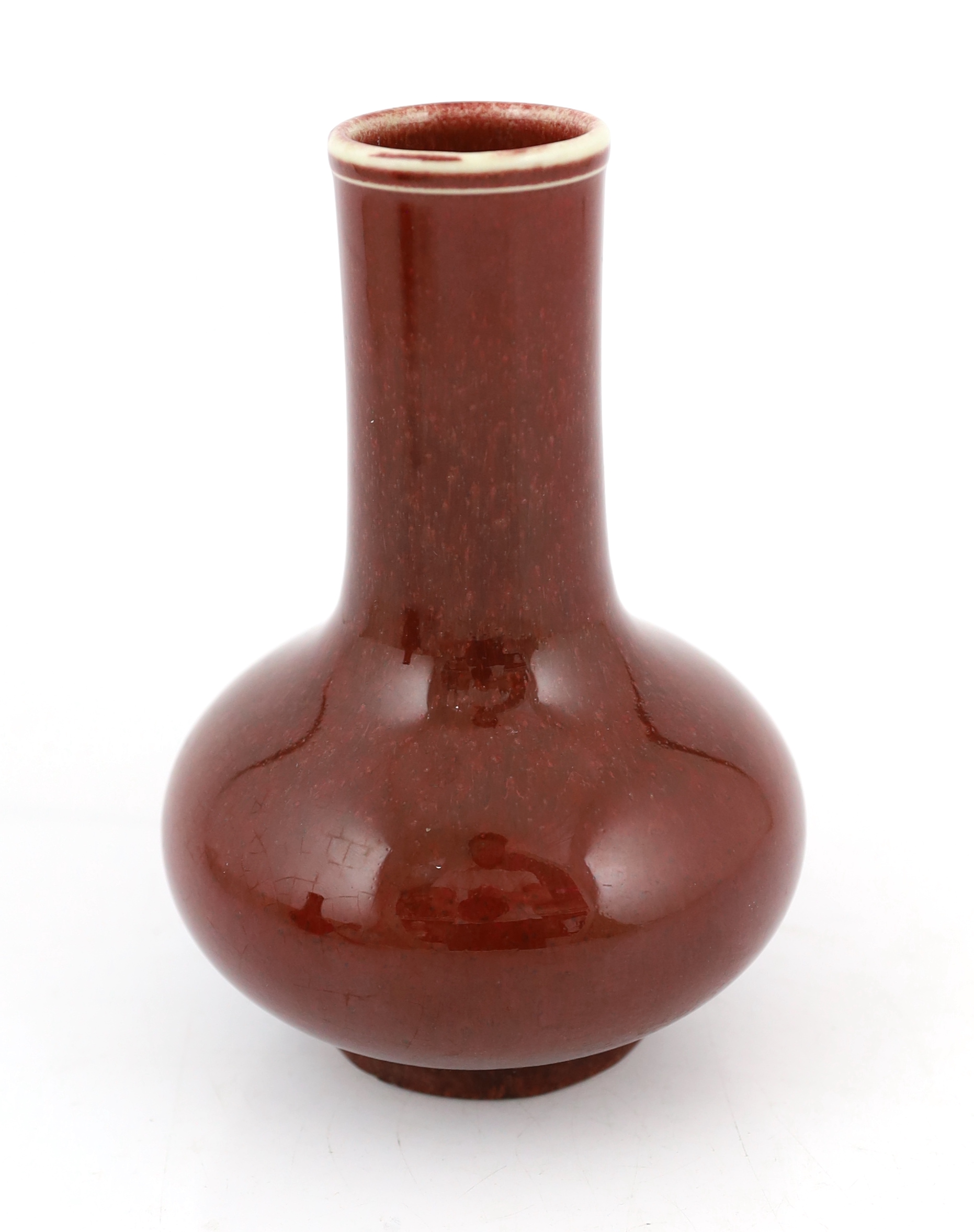 A pair of Chinese sang de boeuf glazed vases, tianqiuping, 19th/20th century
